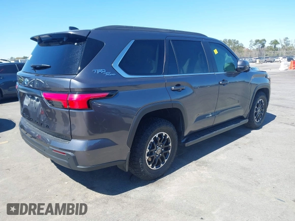 2024 Toyota Sequoia SR5 with VIN 7SVAAABA8RX047798, listed as a IAAI auction lot 41812410 with 7,411 mi miles. Bid and sale history available at carsss.com. Image 4.