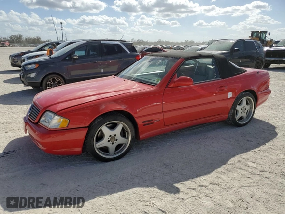 1999 Mercedes-Benz SL-Class with VIN WDBFA68F0XF178838, listed as a Copart auction lot 77040434 with 0 mi miles and Salvage Title. Bid and sale history available at carsss.com. Image 1.