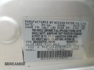 2016 Nissan Note SR with VIN 3N1CE2CP7GL398570, listed as a Copart auction lot 60810435 with 120,674 mi miles and Salvage title. Bid and sale history available at DreamBid. Image 12.