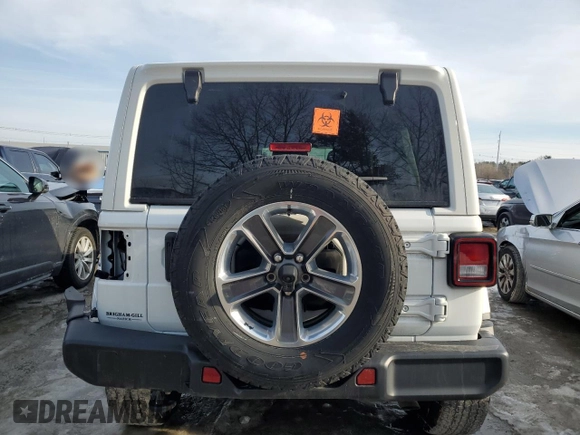 2022 Jeep Wrangler Unlimited Sahara z VIN 1C4HJXEN4NW254182, wystawiony jako Copart lot #45966425 z przebiegiem Nie podano mil oraz Szkoda całkowita • Salvage title. Historia ofert i sprzedaży dostępna na DreamBid. Obrazek 6.