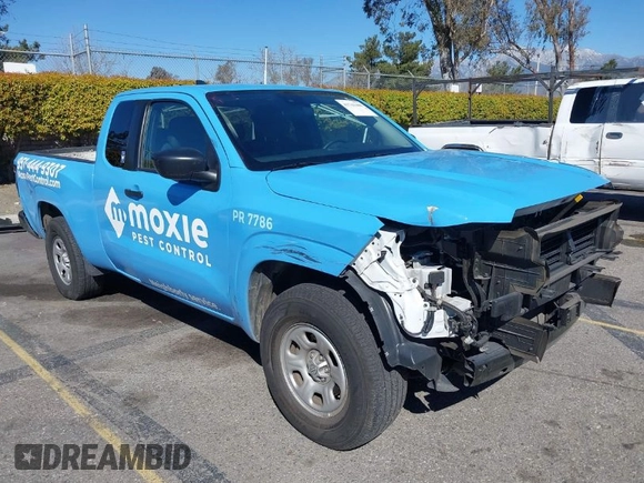 2024 Nissan Frontier S with VIN 1N6ED1CL3RN633594, listed as a IAAI auction lot 41743400 with 23,166 mi miles and . Bid and sale history available at DreamBid. Image 1.