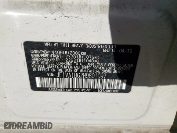 2017 Subaru WRX with VIN JF1VA1B62H9801097, listed as a Copart auction lot 50708525 with 88,006 mi miles and Salvage Title. Bid and sale history available at carsss.com. Image 13.