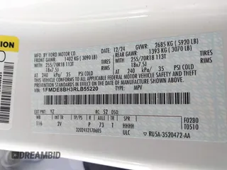 2024 Ford Bronco Outer Banks с VIN 1FMDE8BH3RLB55220, выставлен на аукционе IAAI как лот 42290827 с пробегом 9 415 миль миль и . История ставок и продаж доступна на DreamBid. Изображение 9.