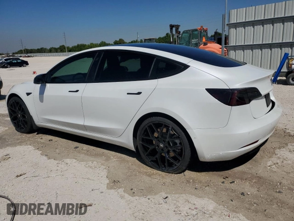 2022 Tesla Model 3 with VIN 5YJ3E1EA0NF108956, listed as a Copart auction lot 50066235 with 35,180 mi miles and Non Repairable. Bid and sale history available at DreamBid. Image 2.