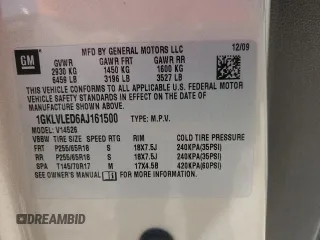 2010 GMC Acadia SLE with VIN 1GKLVLED6AJ161500, listed as a Copart auction lot 84643264 with 229,338 mi miles and Clean Title. Bid and sale history available at carsss.com. Image 14.