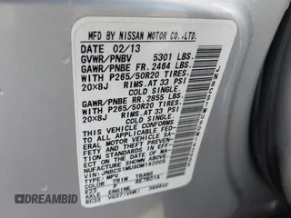 2013 Infiniti FX with VIN JN8CS1MU9DM142005, listed as a IAAI auction lot 42418388 with 81,715 mi miles and . Bid and sale history available at DreamBid. Image 9.