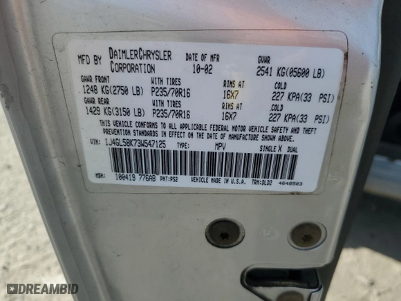 2003 Jeep Liberty Limited with VIN 1J4GL58K73W547125, listed as a Copart auction lot 49523365 with 0 mi miles and Salvage Title. Bid and sale history available at carsss.com. Image 14.