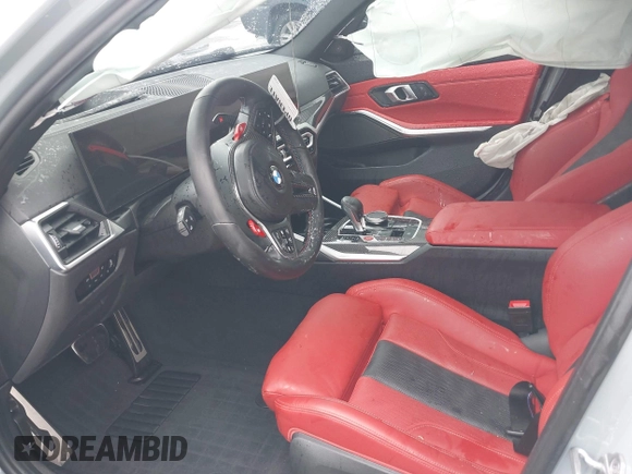 2024 BMW M3 Competition xDrive z VIN WBS43AY03RFT56948, wystawiony jako IAAI lot #42185175 z przebiegiem Nie podano mil oraz . Historia ofert i sprzedaży dostępna na DreamBid. Obrazek 5.