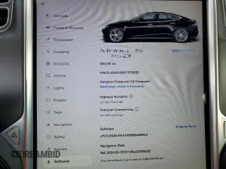 2015 Tesla Model S 85D with VIN 5YJSA1H28FFP78932, listed as a Copart auction lot 47893275 with 139,019 mi miles and Salvage Title. Bid and sale history available at carsss.com. Image 9.