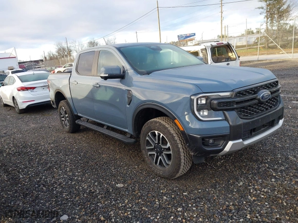 2024 Ford Ranger LARIAT with VIN 1FTER4KH7RLE02681, listed as a IAAI auction lot 41045878 with 10,527 mi miles. Bid and sale history available at carsss.com. Image 1.
