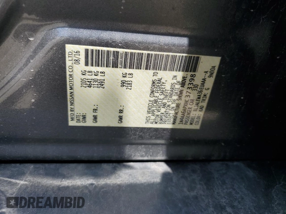 2017 Nissan Maxima SV z VIN 1N4AA6APXHC373398, wystawiony jako Copart lot #58025265 z przebiegiem 78 734 mil mil oraz Szkoda całkowita • Salvage title. Historia ofert i sprzedaży dostępna na DreamBid. Obrazek 12.