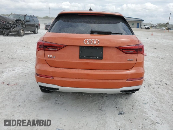 2021 Audi Q3 Premium with VIN WA1AUCF35M1124724, listed as a Copart auction lot 47537175 with Not provided miles and Non repairable. Bid and sale history available at DreamBid. Image 6.