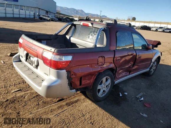 2003 Subaru Baja with VIN 4S4BT61CX37105700, listed as a Copart auction lot 89353775 with 103,778 mi miles and Salvage Title. Bid and sale history available at DreamBid. Image 3.