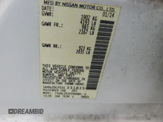 2014 Nissan LEAF SL with VIN 1N4AZ0CP1EC331815, listed as a Copart auction lot 49393085 with 76,817 mi miles and Salvage Title. Bid and sale history available at carsss.com. Image 12.