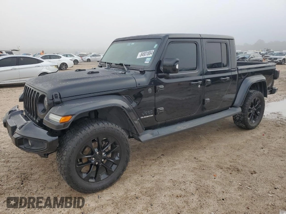2022 Jeep Gladiator Overland with VIN 1C6HJTFG2NL129862, listed as a Copart auction lot 86254394 with 98,151 mi miles and Salvage title. Bid and sale history available at DreamBid. Image 1.