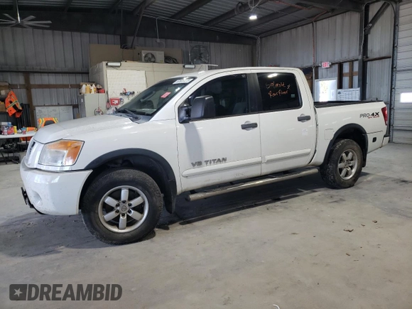 2010 Nissan Titan Pro-4X with VIN 1N6BA0EC3AN312601, listed as a Copart auction lot 52633455 with 161,260 mi miles and Salvage title. Bid and sale history available at DreamBid. Image 1.