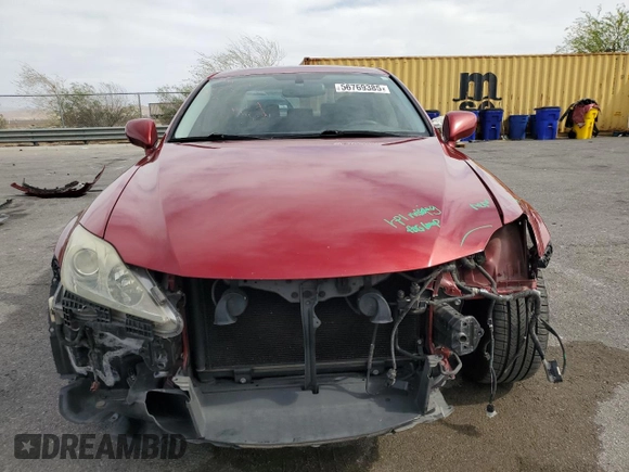 2006 Lexus IS 250 with VIN JTHCK262662004691, listed as a Copart auction lot 56769385 with 96,815 mi miles and Salvage title. Bid and sale history available at DreamBid. Image 5.
