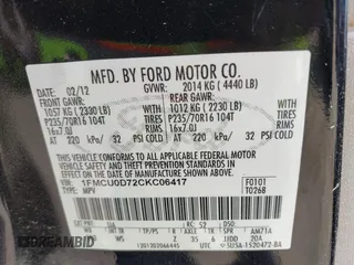 2012 Ford Escape XLT with VIN 1FMCU0D72CKC06417, listed as a IAAI auction lot 42065087 with 177,601 mi miles and . Bid and sale history available at DreamBid. Image 9.
