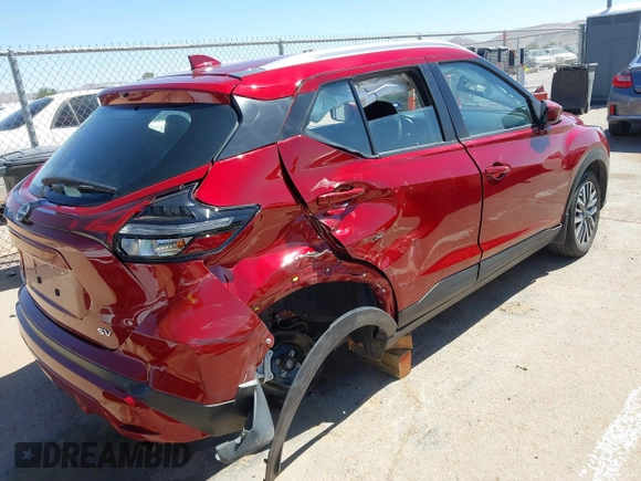 2023 Nissan Kicks SV with VIN 3N1CP5CVXPL514953, listed as a IAAI auction lot 42152057 with 7,909 mi miles and . Bid and sale history available at DreamBid. Image 4.
