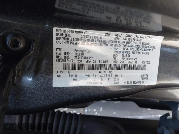 2017 Ford Focus ST with VIN 1FADP3L93HL348951, listed as a IAAI auction lot 41909521 with 88,158 mi miles and . Bid and sale history available at carsss.com. Image 9.
