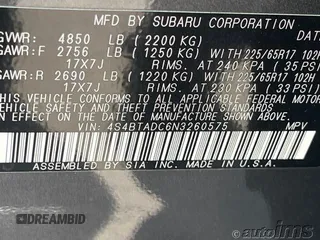 2022 Subaru Outback Premium with VIN 4S4BTADC6N3260575, listed as a IAAI auction lot 42845496 with 33,680 mi miles and . Bid and sale history available at DreamBid. Image 13.