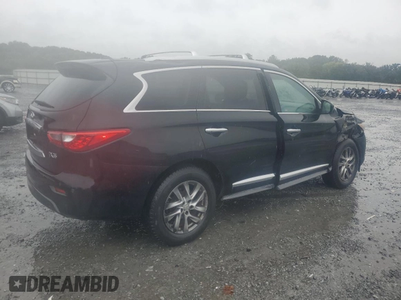2013 Infiniti JX35 with VIN 5N1AL0MN9DC324307, listed as a Copart auction lot 72595514 with 106,443 mi miles and Salvage Title. Bid and sale history available at carsss.com. Image 3.