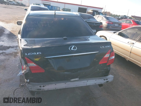 2005 Lexus LS 430 with VIN JTHBN36F855005771, listed as a IAAI auction lot 41233919 with 273,798 mi miles. Bid and sale history available at carsss.com. Image 16.