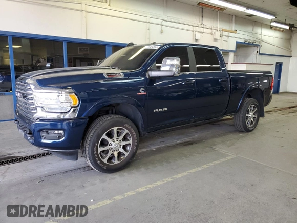 2023 Ram 2500 Longhorn with VIN 3C6UR5GL4PG646451, listed as a Copart auction lot 77141314 with 9,852 mi miles and Salvage Title. Bid and sale history available at carsss.com. Image 1.