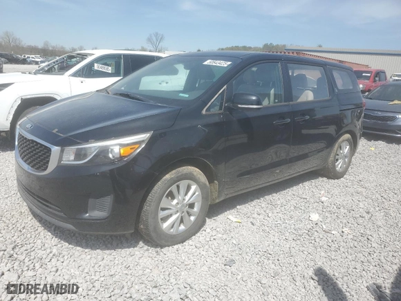 2016 Kia Sedona L with VIN KNDMA5C1XG6126650, listed as a Copart auction lot 50843425 with 100,040 mi miles and Clean Title. Bid and sale history available at carsss.com. Image 1.