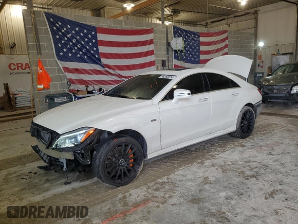 2015 Mercedes-Benz CLS-Class CLS 550 with VIN WDDLJ9BB0FA153239, listed as a Copart auction lot 86365874 with 84,081 mi miles and Salvage Title. Bid and sale history available at carsss.com. Image 1.
