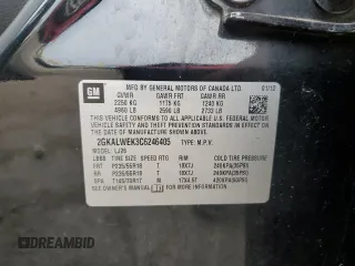 2012 GMC Terrain SLT-2 with VIN 2GKALWEK3C6246405, listed as a Copart auction lot 54199755 with 95,990 mi miles and Salvage Title. Bid and sale history available at DreamBid. Image 14.