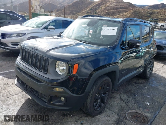2018 Jeep Renegade Altitude with VIN ZACCJABB6JPH40341, listed as a IAAI auction lot 41582205 with 58,011 mi miles and . Bid and sale history available at DreamBid. Image 18.