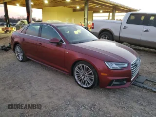 2018 Audi A4 Premium Plus with VIN WAULMAF48JN009435, listed as a Copart auction lot 89371525 with 67,758 mi miles and Salvage Title. Bid and sale history available at carsss.com. Image 4.