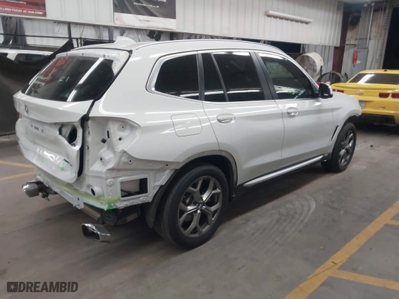 2022 BMW X3 sDrive30i with VIN 5UX43DP0XN9K11388, listed as a IAAI auction lot 41763170 with 45,782 mi miles. Bid and sale history available at carsss.com. Image 4.