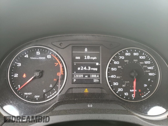 2016 Audi A3 2.0T Premium Plus with VIN WAUE8GFF9G1042848, listed as a Copart auction lot 49494765 with 120,309 mi miles and Salvage Title. Bid and sale history available at carsss.com. Image 9.