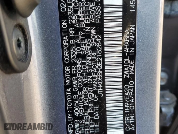 2014 Lexus CT 200h with VIN JTHKD5BH2E2182842, listed as a Copart auction lot 47771475 with 193,308 mi miles and Clean Title. Bid and sale history available at DreamBid. Image 12.
