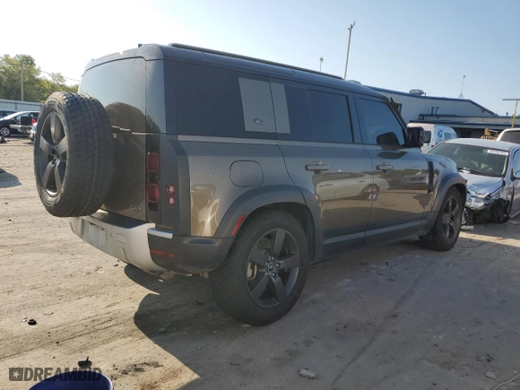 2020 Land Rover Defender HSE with VIN SALE97EU5L2018799, listed as a Copart auction lot 68971634 with 0 mi miles and Salvage Title. Bid and sale history available at carsss.com. Image 3.