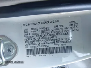 2018 Acura RDX with VIN 5J8TB4H37JL024729, listed as a IAAI auction lot 41247986 with 107,456 mi miles. Bid and sale history available at carsss.com. Image 9.