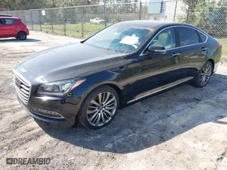 2015 Hyundai Genesis 5.0L with VIN KMHGN4JF0FU081945, listed as a IAAI auction lot 41547186 with 134,956 mi miles. Bid and sale history available at carsss.com. Image 17.