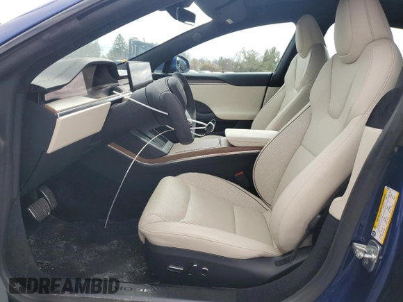 2021 Tesla Model S Plaid with VIN 5YJSA1E6XMF455390, listed as a Copart auction lot 47919105 with 23,522 mi miles and Salvage title. Bid and sale history available at DreamBid. Image 7.