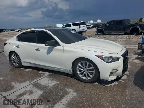 2014 Infiniti Q50 with VIN JN1BV7AP9EM683494, listed as a Copart auction lot 61565545 with Not provided miles and Salvage title. Bid and sale history available at DreamBid. Image 4.