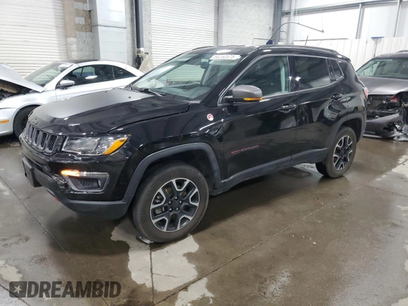 2019 Jeep Compass Trailhawk with VIN 3C4NJDDB4KT647187, listed as a Copart auction lot 50260575 with 63,098 mi miles and Salvage Title. Bid and sale history available at carsss.com. Image 1.