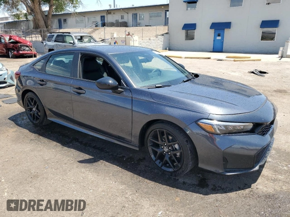 2025 Honda Civic Sport with VIN 2HGFE2F54SH597339, listed as a Copart auction lot 59795335 with 228 mi miles and Clean title. Bid and sale history available at DreamBid. Image 4.