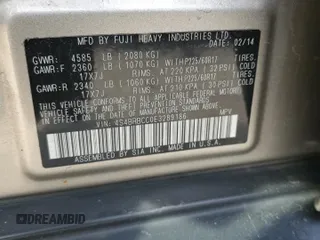 2014 Subaru Outback 2.5i Premium with VIN 4S4BRBCC0E3289186, listed as a Copart auction lot 65518114 with 166,162 mi miles and Salvage Title. Bid and sale history available at carsss.com. Image 13.