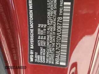2013 BMW 1 Series 128i with VIN WBAUL7C51DVU08778, listed as a Copart auction lot 47246415 with 56,759 mi miles and Salvage Title. Bid and sale history available at carsss.com. Image 15.