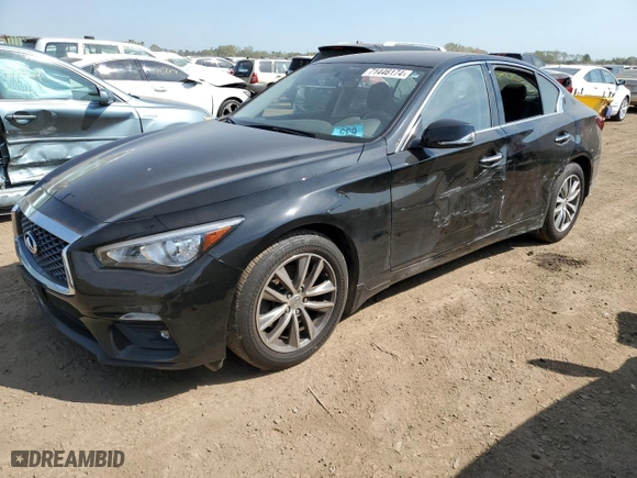 2021 Infiniti Q50 3.0t PURE with VIN JN1EV7AR0MM751906, listed as a Copart auction lot 71446174 with NaN miles and Salvage Title. Bid and sale history available at carsss.com. Image 1.