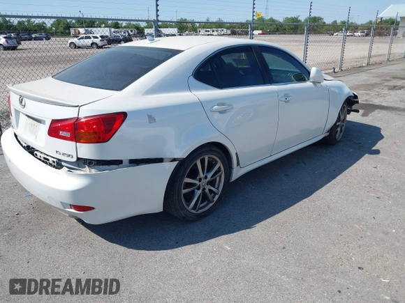 2008 Lexus IS 250 with VIN JTHBK262785083348, listed as a IAAI auction lot 42055461 with Not Provided miles. Bid and sale history available at carsss.com. Image 4.