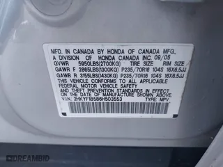 2006 Honda Pilot EX-L with VIN 2HKYF18586H503553, listed as a IAAI auction lot 41888747 with 227,307 mi miles. Bid and sale history available at carsss.com. Image 9.