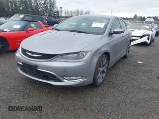 2015 Chrysler 200 C with VIN 1C3CCCCG5FN510455, listed as a IAAI auction lot 41601176 with 78,262 mi miles. Bid and sale history available at carsss.com. Image 2.
