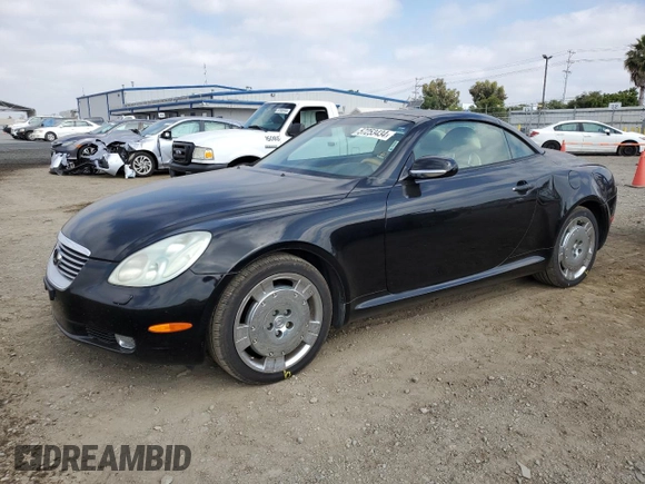 2002 Lexus SC 430 with VIN JTHFN48YX20007150, listed as a Copart auction lot 57253434 with 130,029 mi miles and Salvage Title. Bid and sale history available at DreamBid. Image 1.